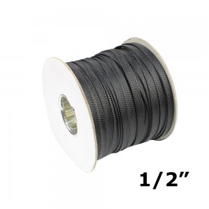 12mm to 15.8mm Black 1/2" Split Loom Wire Warp Conduit Corrugated Hose Electrical Flexible Braid Sleeve Lot Flame Retardant
