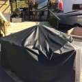 Canvas Waterproof Fabric Awning Reinforced UV Resistant Multi-purpose Heavy Duty Black