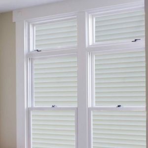 Frosted Window Film Static Cling Decorative Glass Film 72" x 36" UV Protection Window Privacy Film Non Adhesive Window Cling for Home Office Meeting Room, Frosted Stripe Patterns