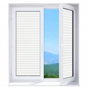 252inch x 36inch Frosted Window Film Privacy Window Sticker Non Adhesive Window Vinyl Film Removable Static Cling Window Film UV Protection Striped Pattern for Home Office