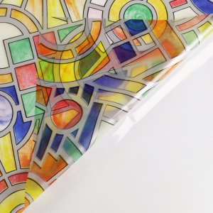 216"L x 36"W Window Film Stained irregular graphics Glass Sticker Anti UV Decals Non Adhesive Home Decoration