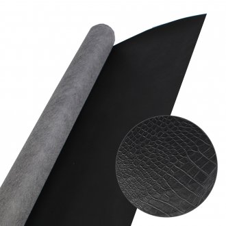 Premium Grade Vinyl Fabric Faux Leather Crocodile Pattern Waterproof Upholstery 54" x 12" Black