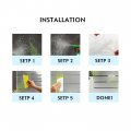 24" x 36" Mosaic Style Window Privacy Film White Grid Sticker Non Adhesive Removable Static Cling