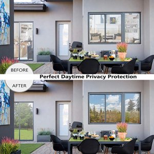 office Home Tint Window Film Privacy One Way Mirror Reflective Heat UV Static Cling UltraSafe Safety Security Window Films 60"x144"