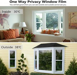 Window Tint One Way Mirror Film UV Heat Reflective Home Office Heat Insulation ☆ 