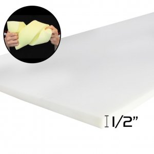 1" Thick x 29" x 80" White Upholstery Seat Cushion Firm Rubber Foam Sheet Cushion Replacement Sheet-Great For Boat Seats Benches