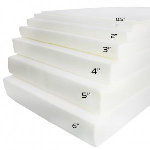 2" Thick x 29" x 80" White Upholstery Seat Cushion Firm Rubber Foam Sheet Cushion Replacement Sheet-Great For Boat Seats Benches
