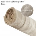Beige Premium Faux Suede Upholstery Fabric w Backing Car Van Camper Home & Furnishing 216" x 60"