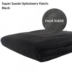 Faux Premium Suede Upholstery Fabric Material Replacement Black 36" x 60"