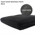 Faux Premium Suede Upholstery Fabric Material Replacement Black 60" x 60"