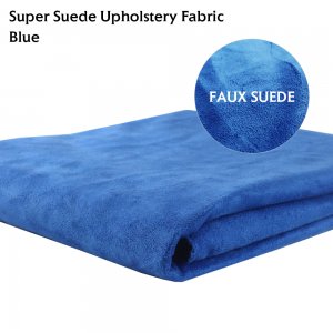 Blue 90" x 60" Suede Upholstery Fabric Curtains Sofa Faric