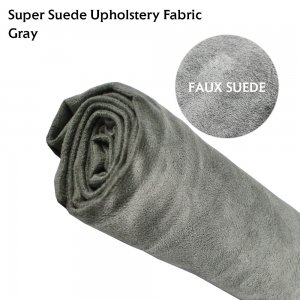 Faux Premium Suede Gray 288" x 60" Upholstery Fabric Material Upholstery Car Interior Sofa Pillowcase Repair