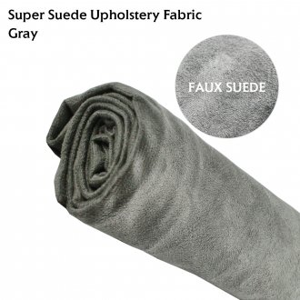 Faux Premium Suede Gray 288" x 60" Upholstery Fabric Material Upholstery Car Interior Sofa Pillowcase Repair