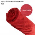 288" Length Soft Faux Suede Upholstery Fabric Red Long Furniture Repair Sofas, Cushions Headlining Seating