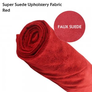 324inch x 60inch Soft Faux Suede Upholstery Fabric Red Furniture Repair Sofas, Cushions Headlining Seating