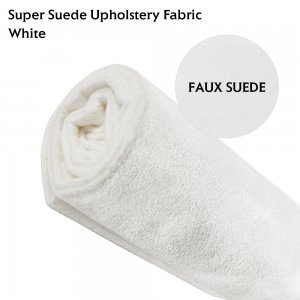 White Faux Upholstery Suede Fabric Material Sag Replace 360" x 60"